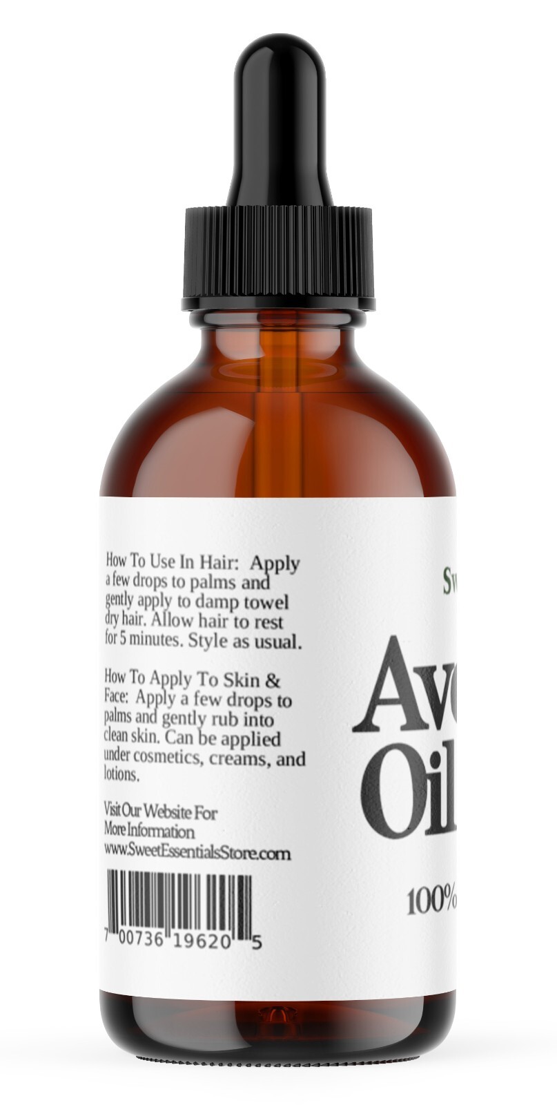 Organic Avocado Oil, 4oz Glass, Imported From Italy, Cold Pressed, 100% Pure