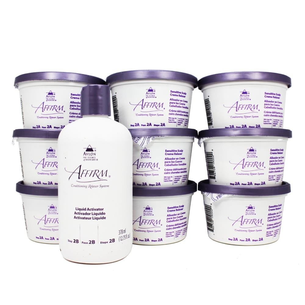 Avlon Affirm Sensitive Scalp Relaxer 10 Piece Hair Care Set for Healthy Hair