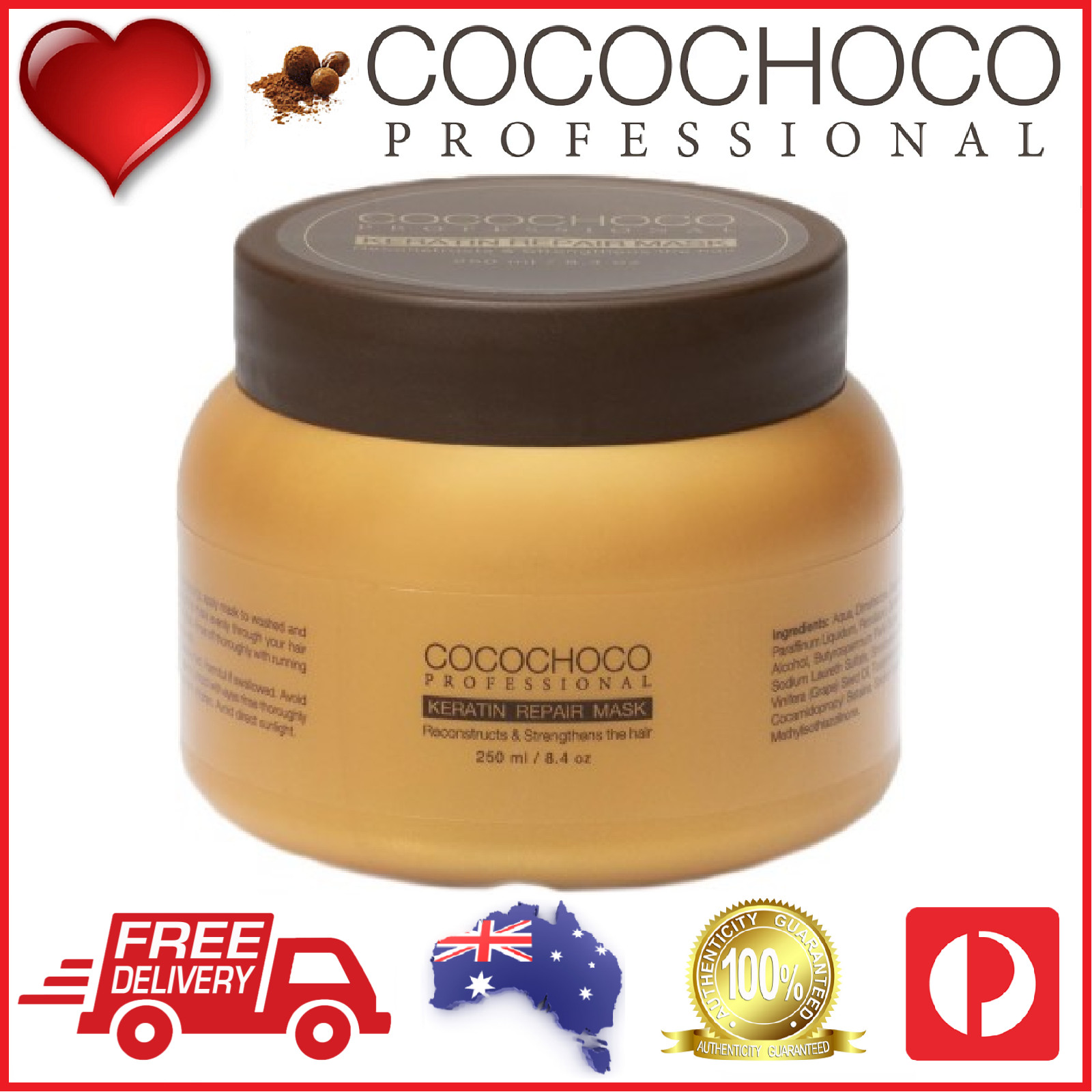 ❤❤ COCOCHOCO Pro Keratin Hair REPAIR MASK 250ml Salon Smooth Restore Straighten