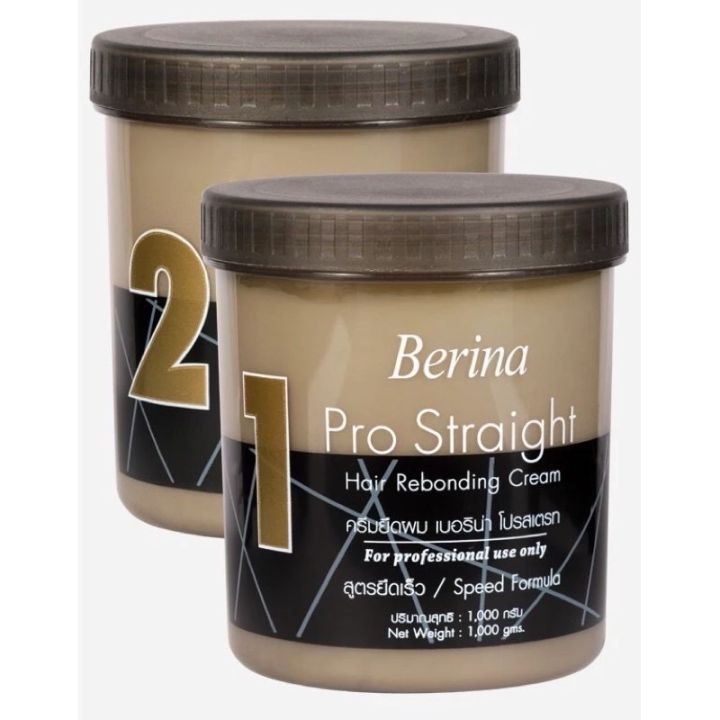 Set Berina Pro Straight Hair Rebonding Cream & Relock Neutralizer Cream 1000 g.