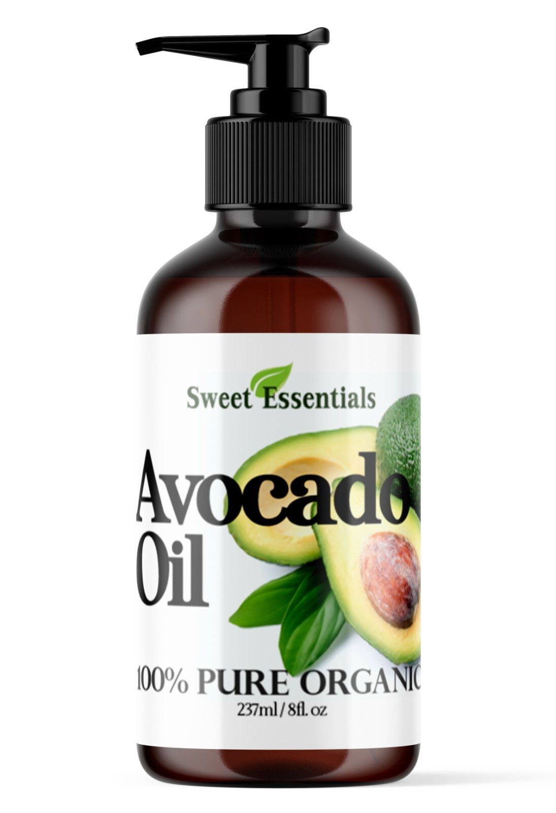 Organic Avocado Oil, 8oz Glass, Imported From Italy, Cold Pressed, 100% Pure