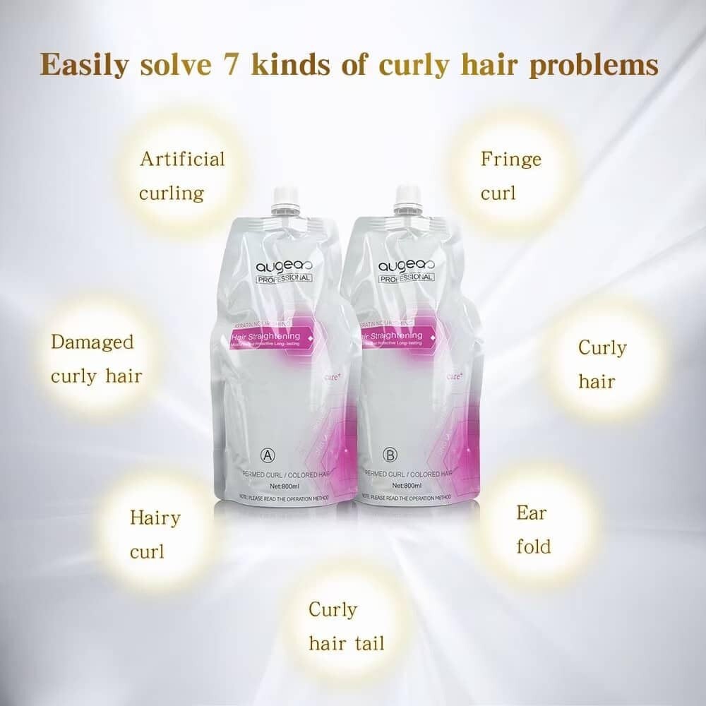 2x800ML Smooth Hair Cream Straightening Hair Cream Hair Straightening Treatment
