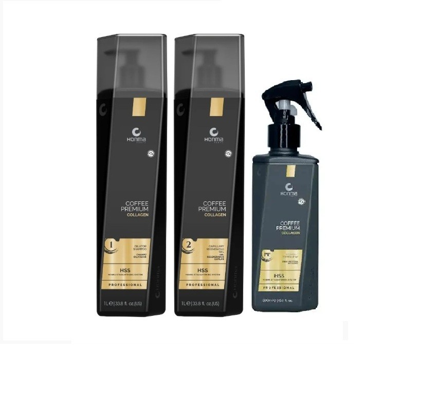 Treatment Keratin Honma Tokyo Coffee Premium Collagen Complete Kit 3 products