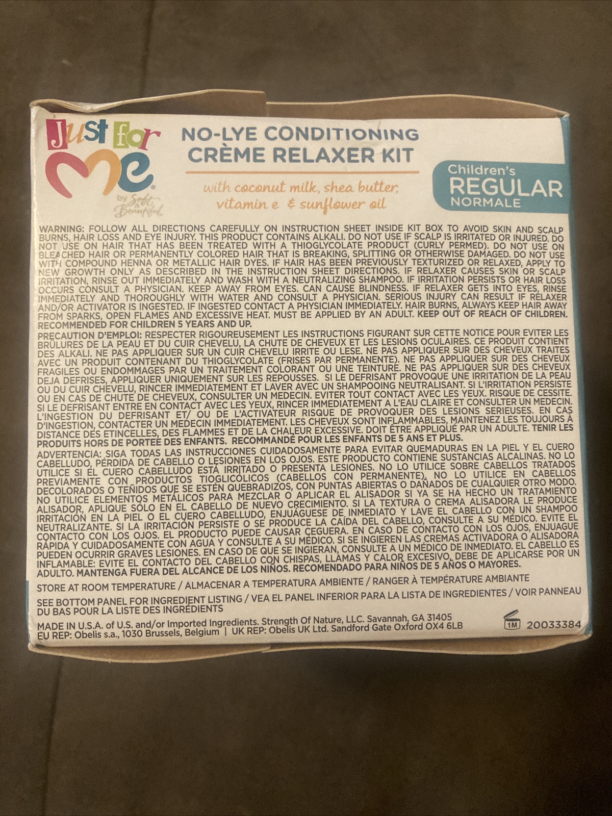 JUST FOR ME NO-LYE CONDITIONING CREME RELAXER KIT, CHILDREN’S REGULAR,NEW SEALED
