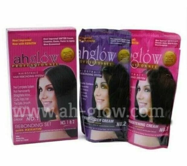 AHGLOW HAIR REBONDING SET Permanent Straightening, Extra Strength!