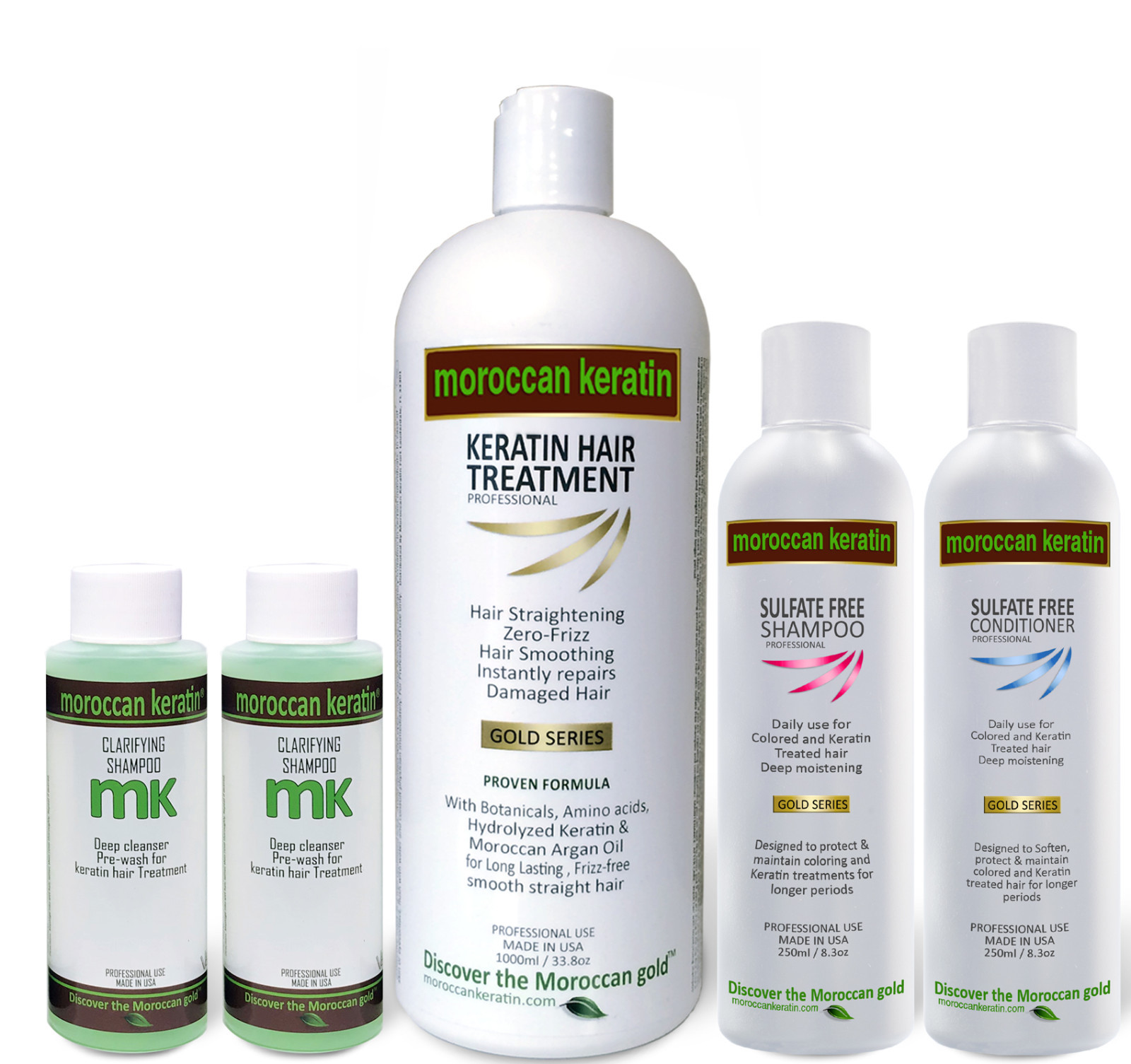 Moroccan Keratin brazilian Blowout Hair treatment kit 1000ml with sulfate free