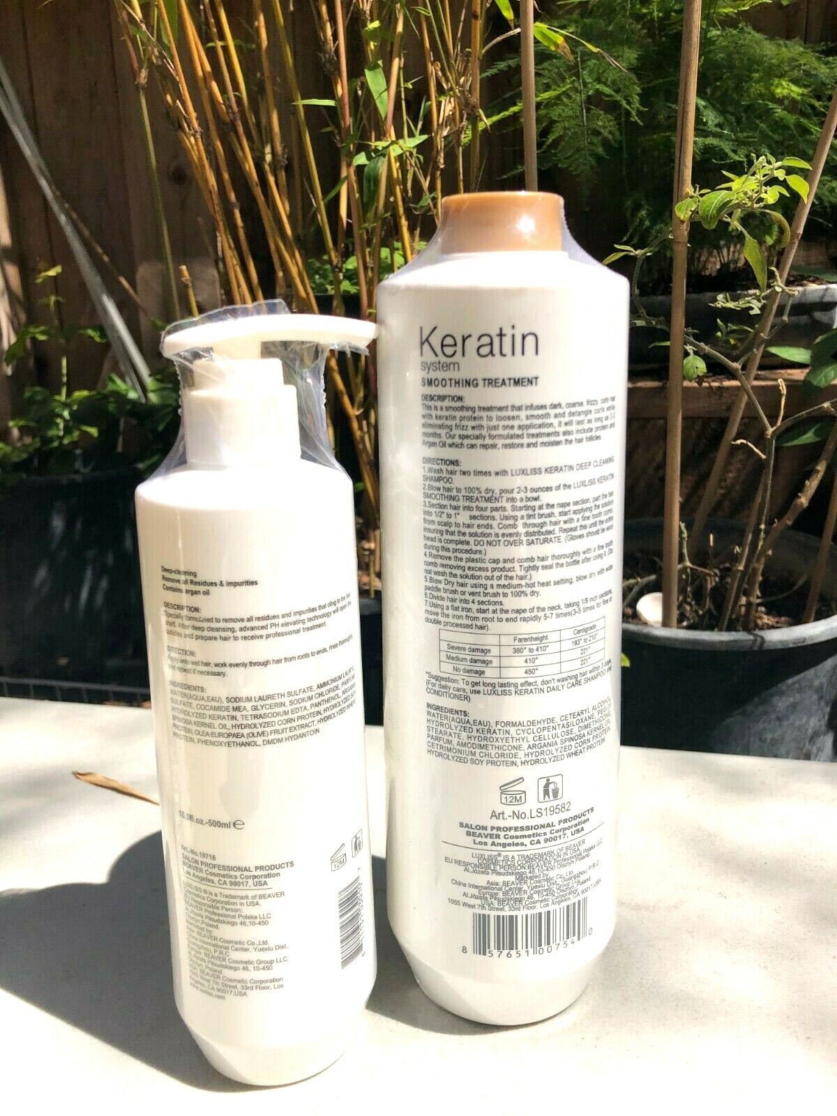 Luxliss Keratin System Smoothing Treatment &Shampoo Straighten Repair Frizz Hair