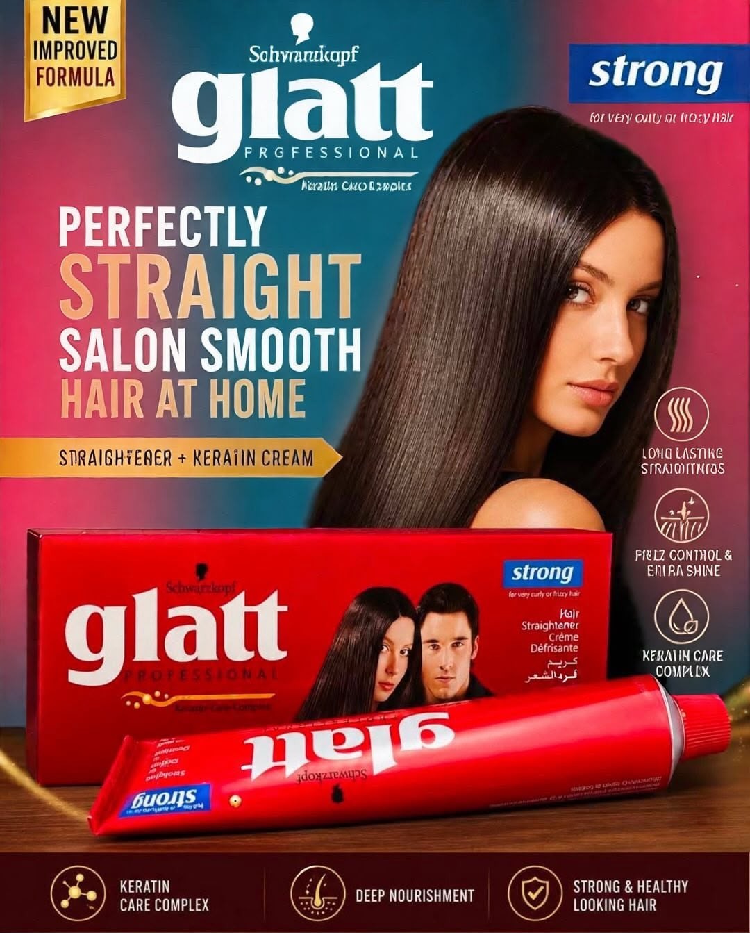 Glatt Professional Hair Straightener & Keratin Cream (Strong)