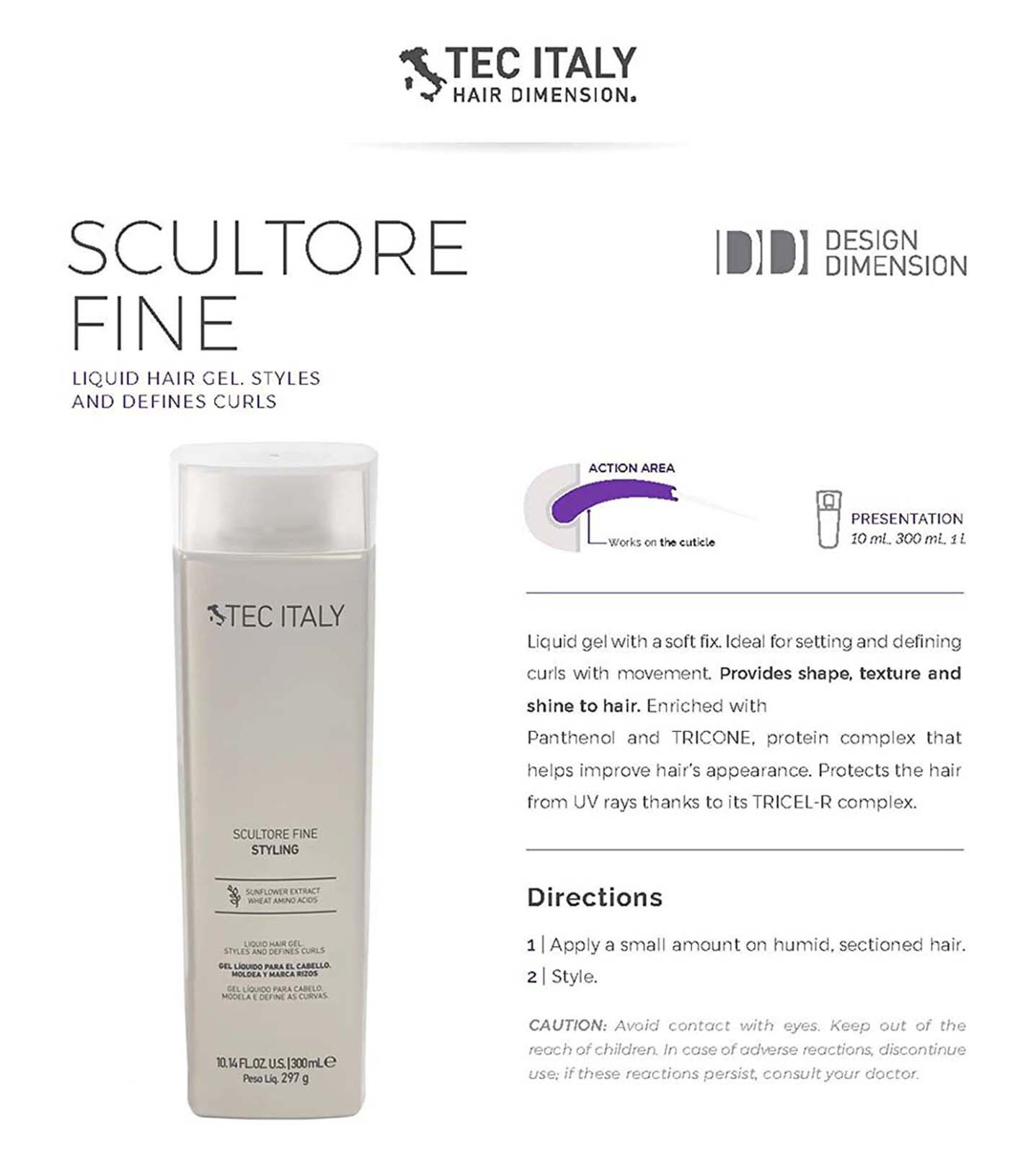 Tec Italy Scultore Fine Liquid Hair Styling Gel 10.1 oz – 3 Pack