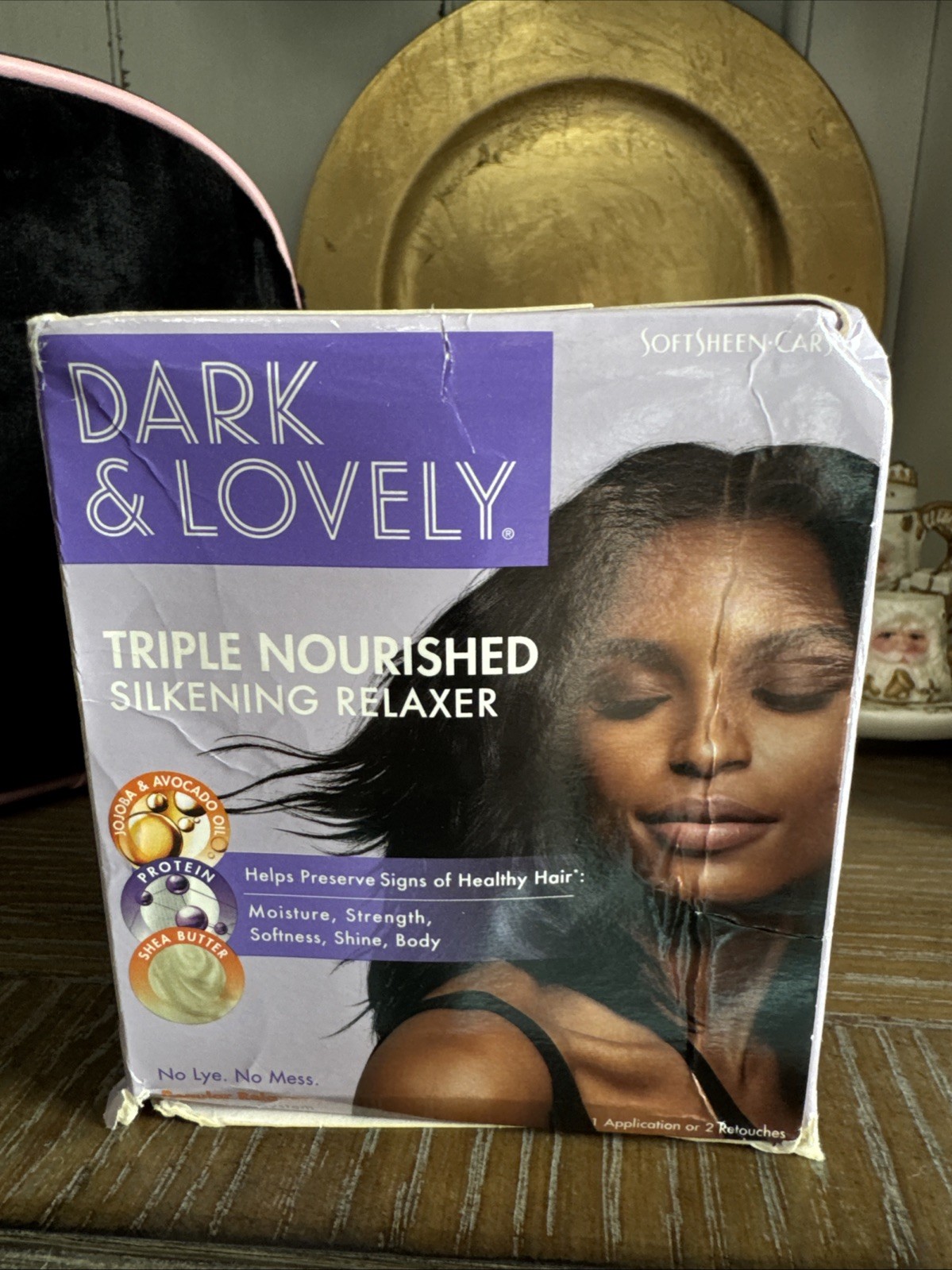 1 Box of Dark & Lovely Triple Nourished Silkening Relaxer – No Lye