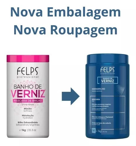 Felps Xmix Professional – Banho De Verniz, Shine Mask 1Kg/35.3 Oz Intense Shine
