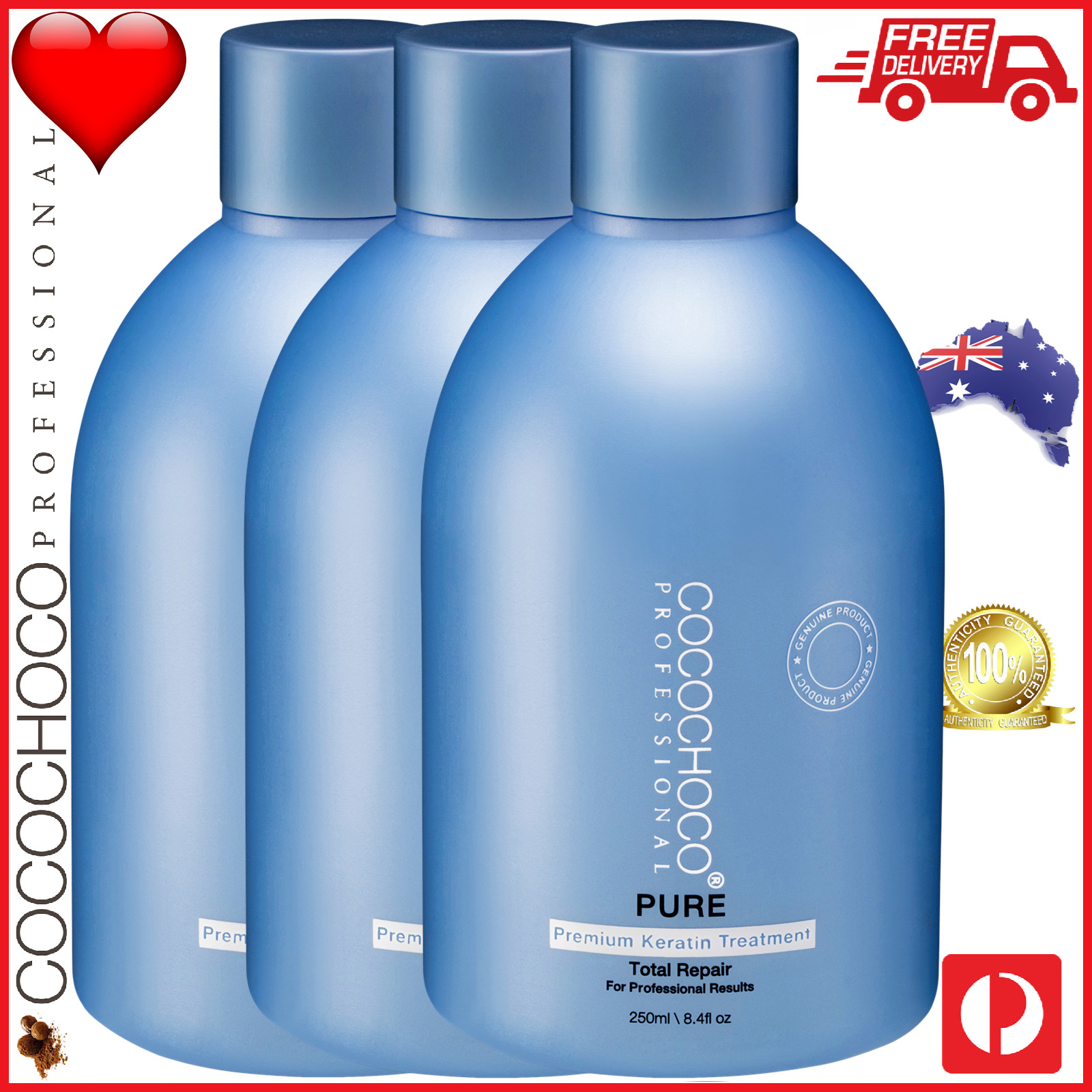 ❤❤ COCOCHOCO Pro PURE Brazilian Keratin Hair Straightening Salon Treatment 750ml