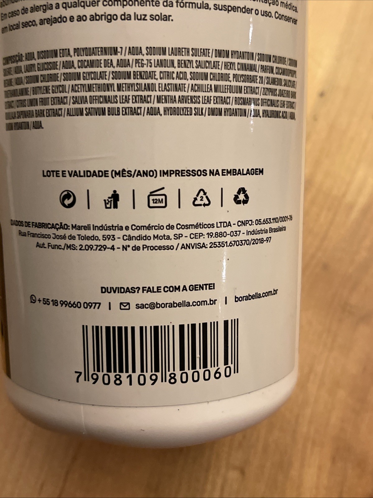 Borabella Nao Chore Mais Anti-Residue SHAMPOO 1L/33.8oz New