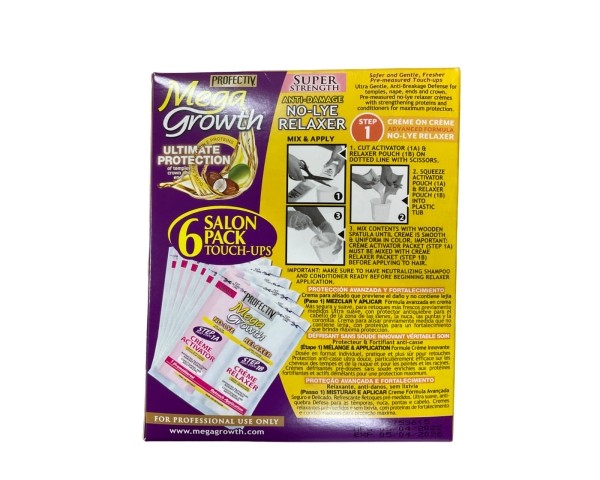 Profectiv MegaGrowth No-Lye Relaxer – Salon Pack – 6 Touch-ups – Super