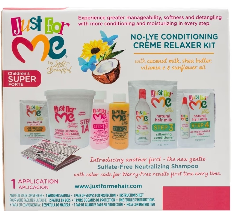 Just For Me! No-Lye Relaxer Kit for Children, Coconut Milk, Shea Butter, 1 Appl…