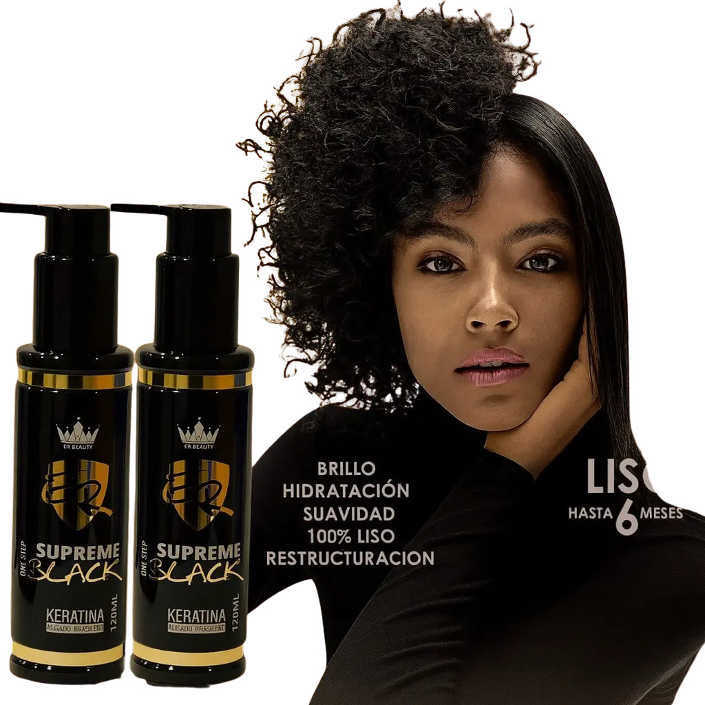 Kit 2x Keratina Supreme Black 120ml Alisado Brasilero Anti Frizz