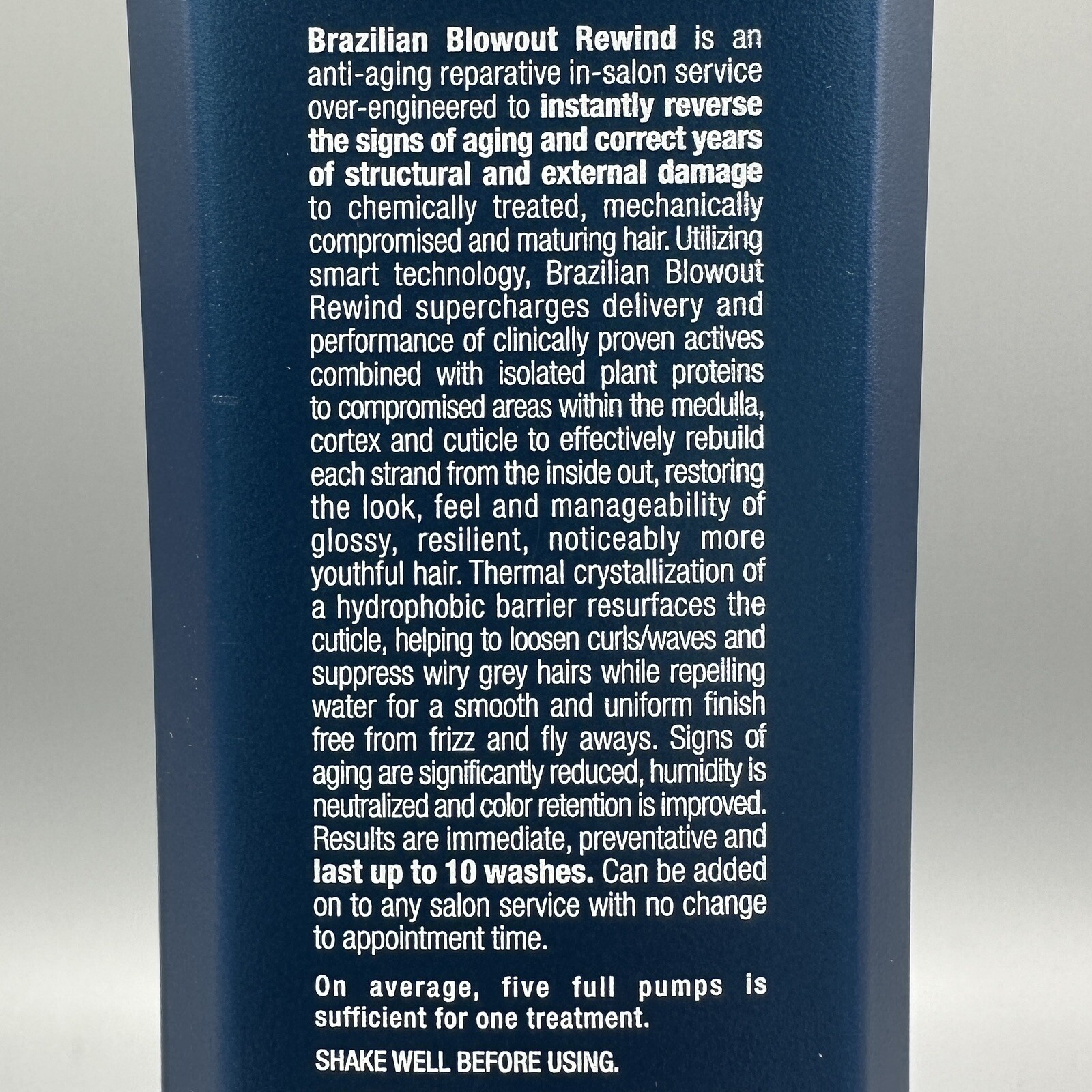 Brazilian Blowout Rewind Anti Aging Reparative Salon Treatment 12 oz