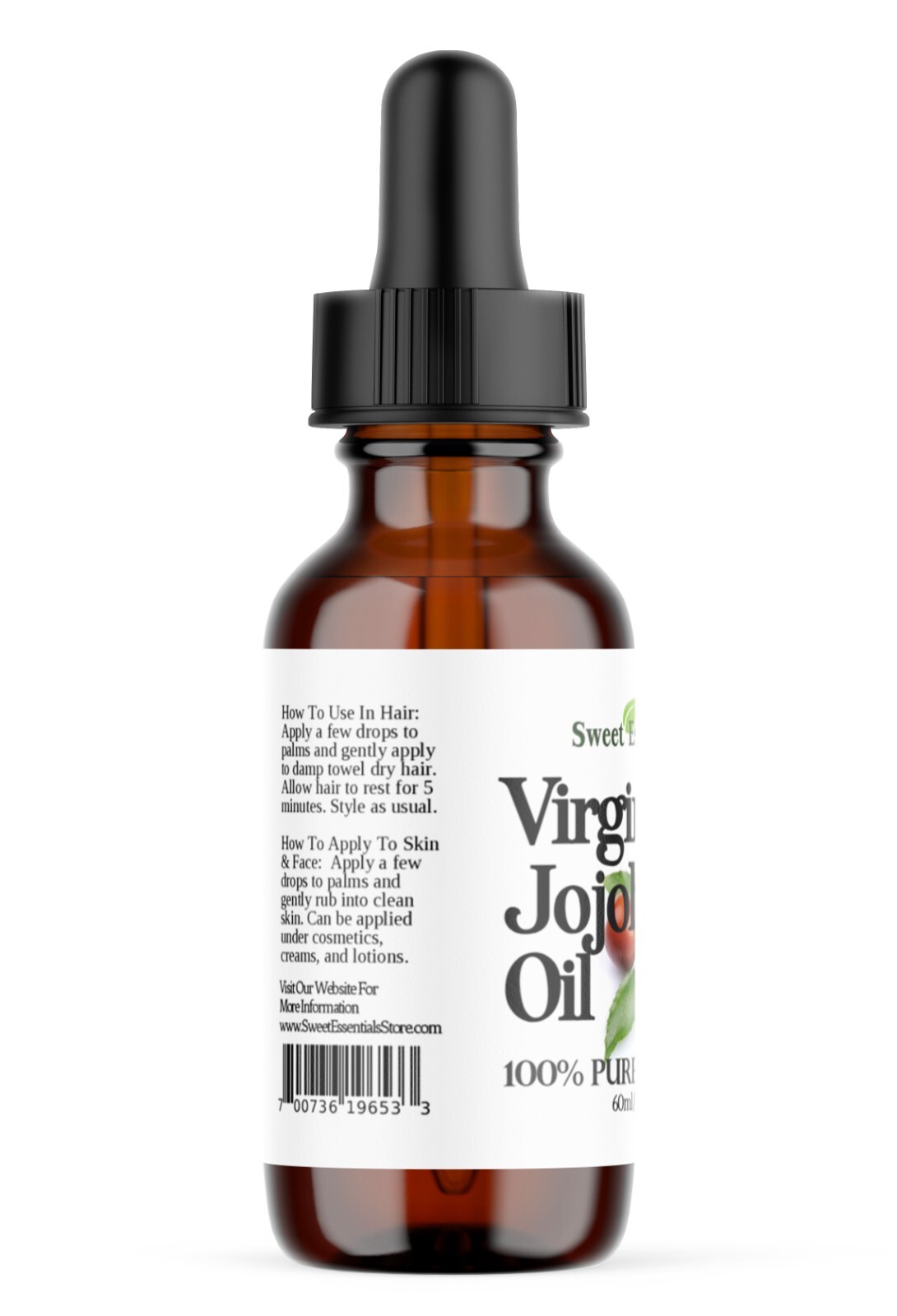 Organic Virgin Jojoba Oil, 2oz Glass Bottle, Imported From Argentina, 100% Pure