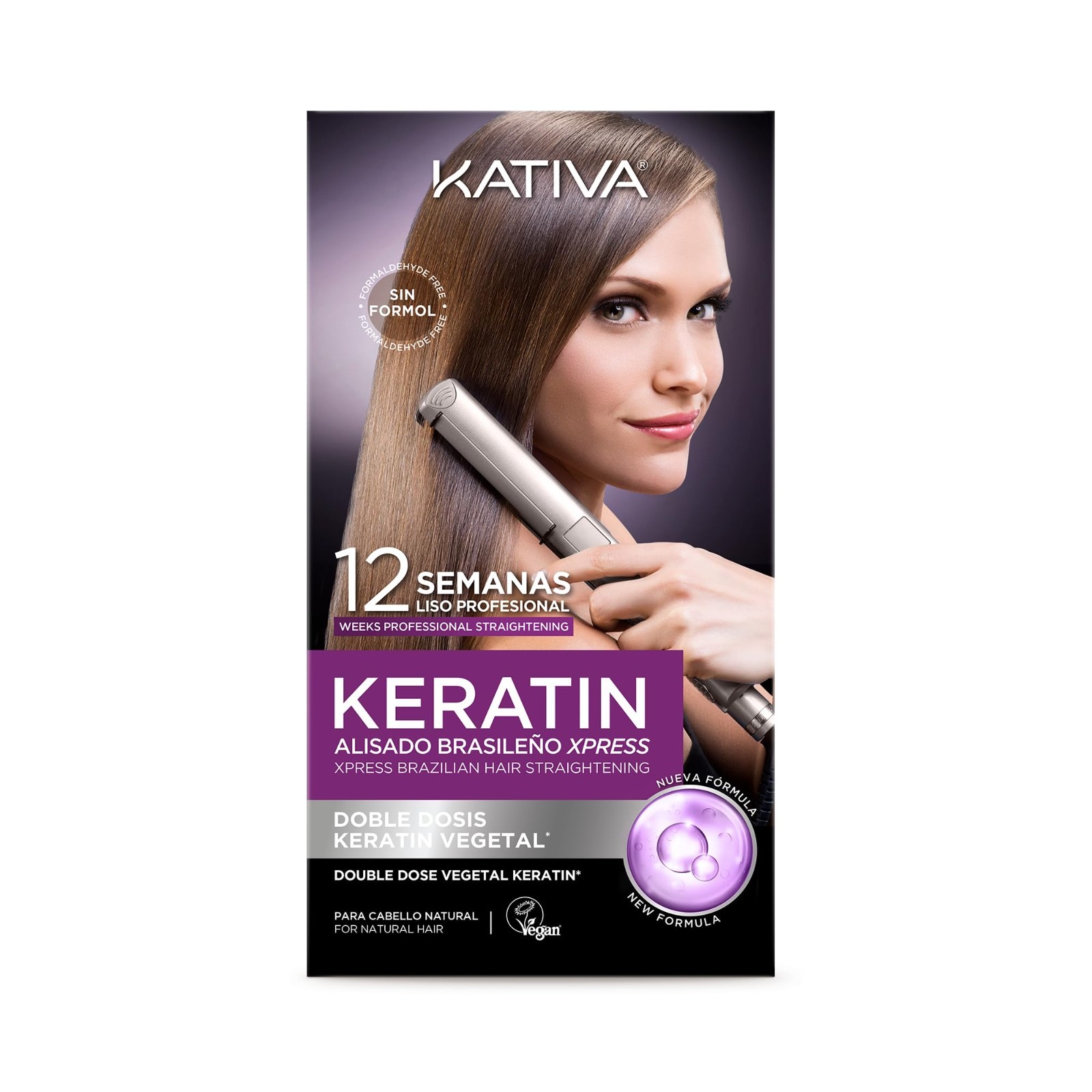 Frizz Control Hair Straightening Kit – At-Home Keratin Treatment, Vegan, 12 Week