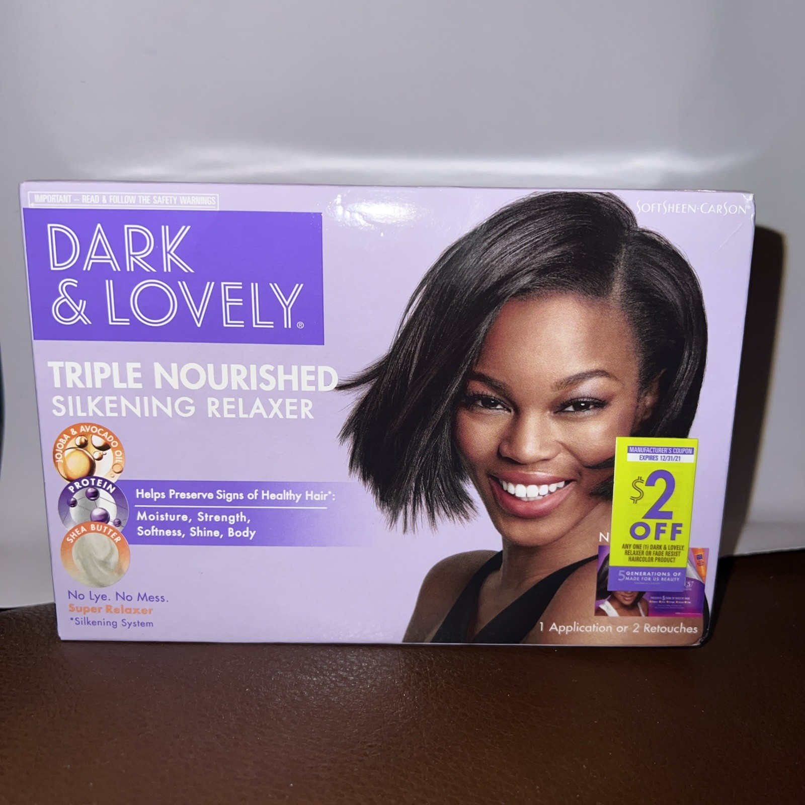 Dark and Lovely Triple Nourished Shine Enhancing No-Lye Hair Relaxer kit