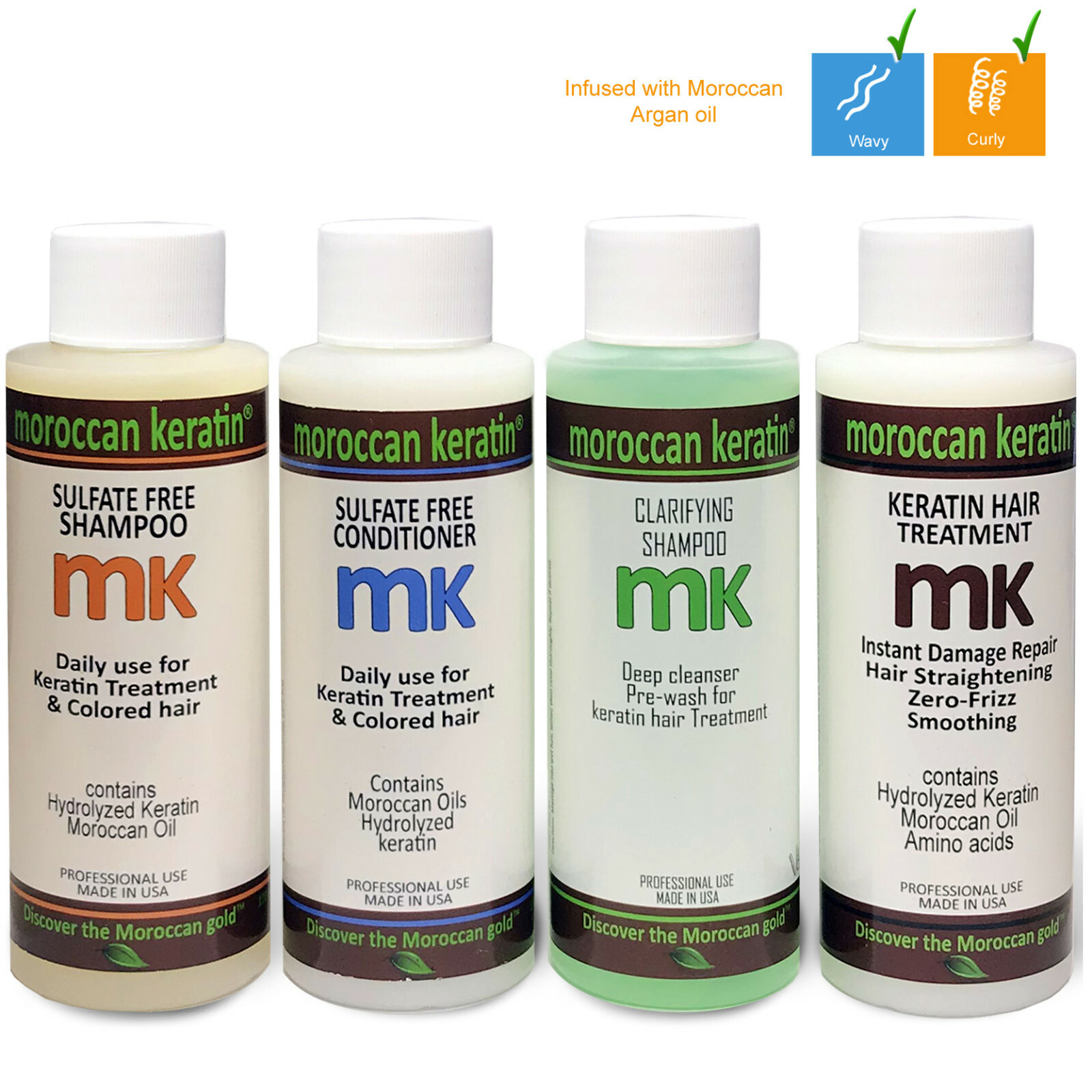 Moroccan Keratin 4x120ml Professional Set Keratin Hair Treatment w/ Argan Oil