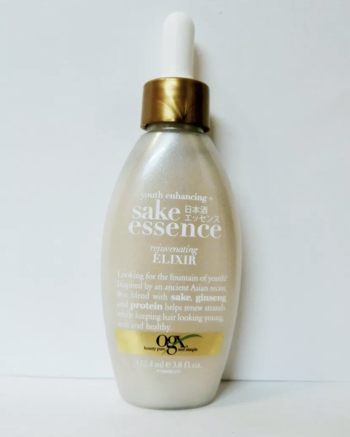OGX Youth Enhancing + Sake Rejuvenating ELIXIR 3.8oz Serum With GINSENG NEW