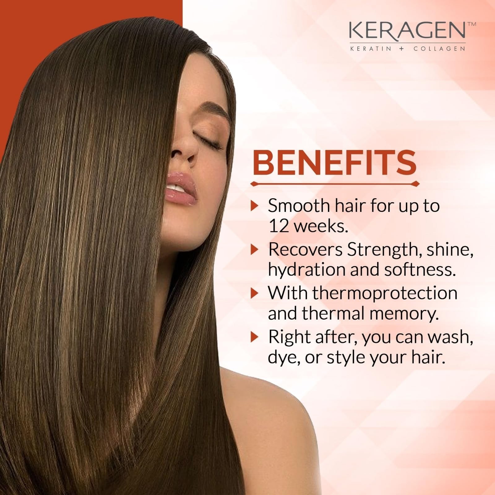 KERAGEN – Brazilian Smoothing Keratin Hair Treatment, Blowout Straightening S…