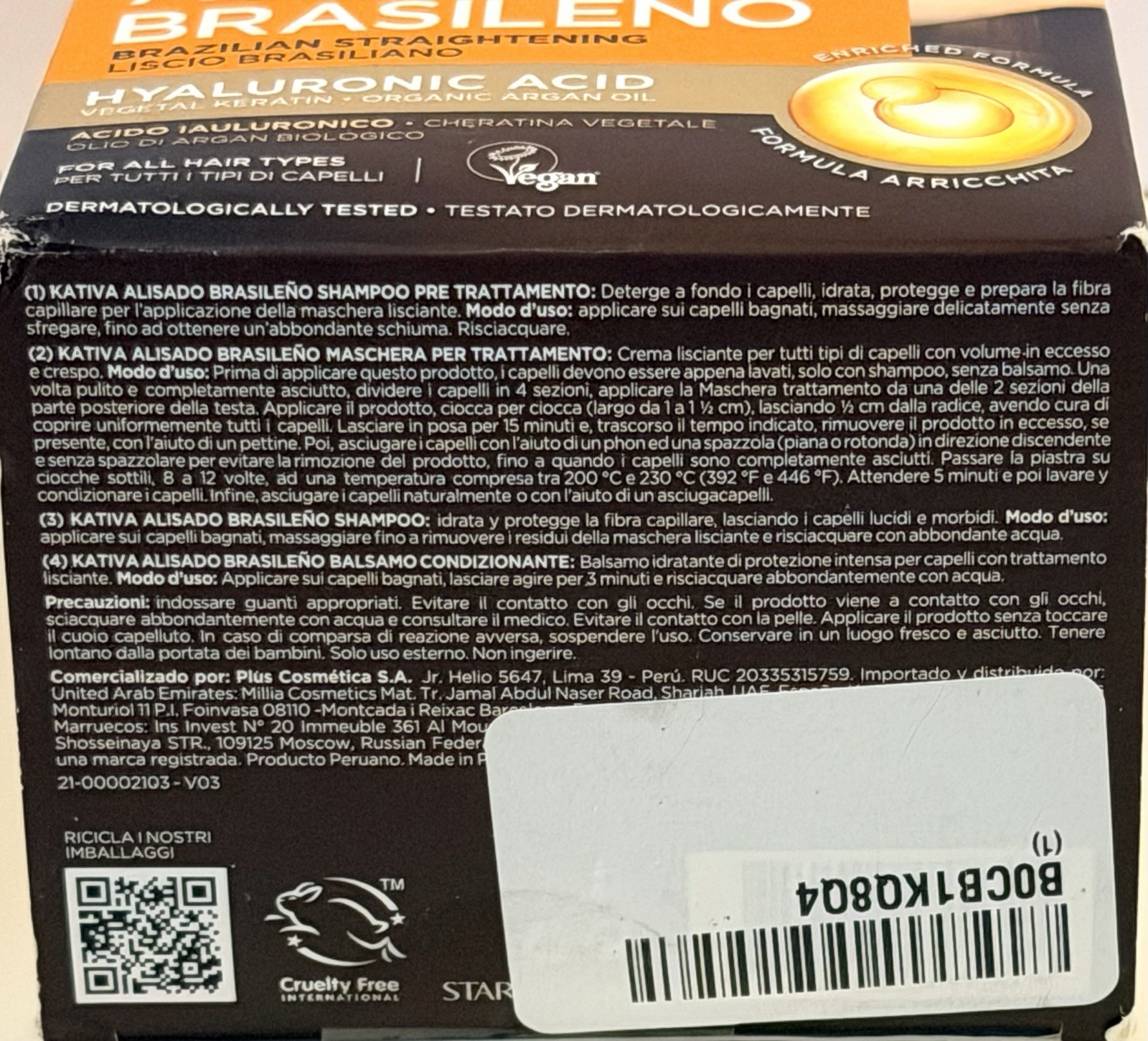 KATIVA Brazilian Keratin Straightening Kit With Potion 4 Heat Protectant Serum