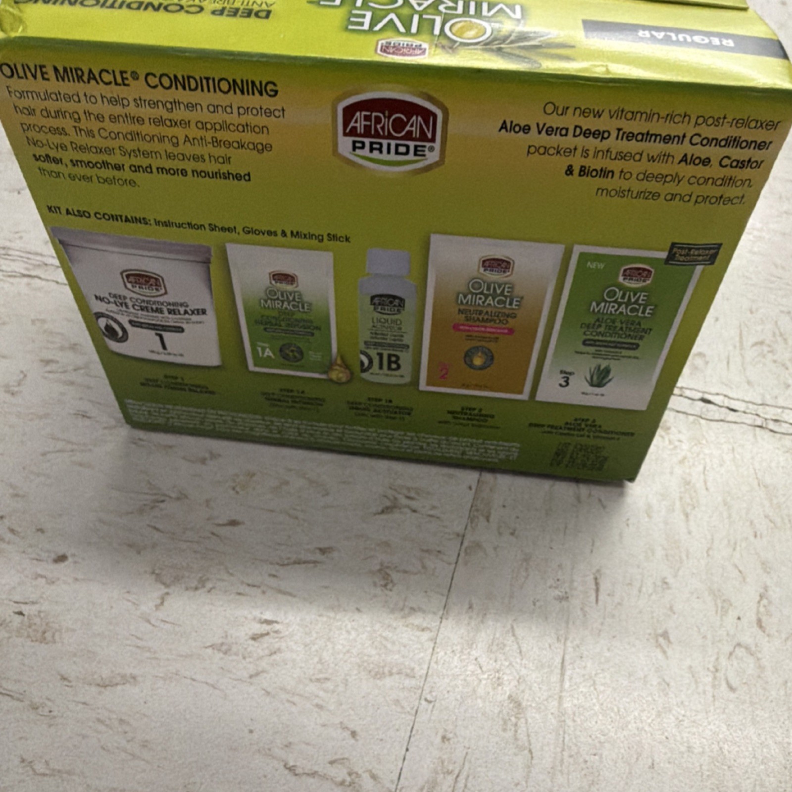 African Pride Olive Miracle No-Lye Relaxer with Shea Butter for Curly Hair
