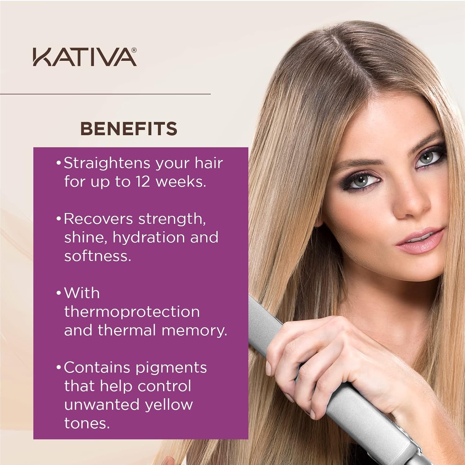 Kativa Brazilian Straightening Blonde Kit, 12 Weeks of Home Use Professional…