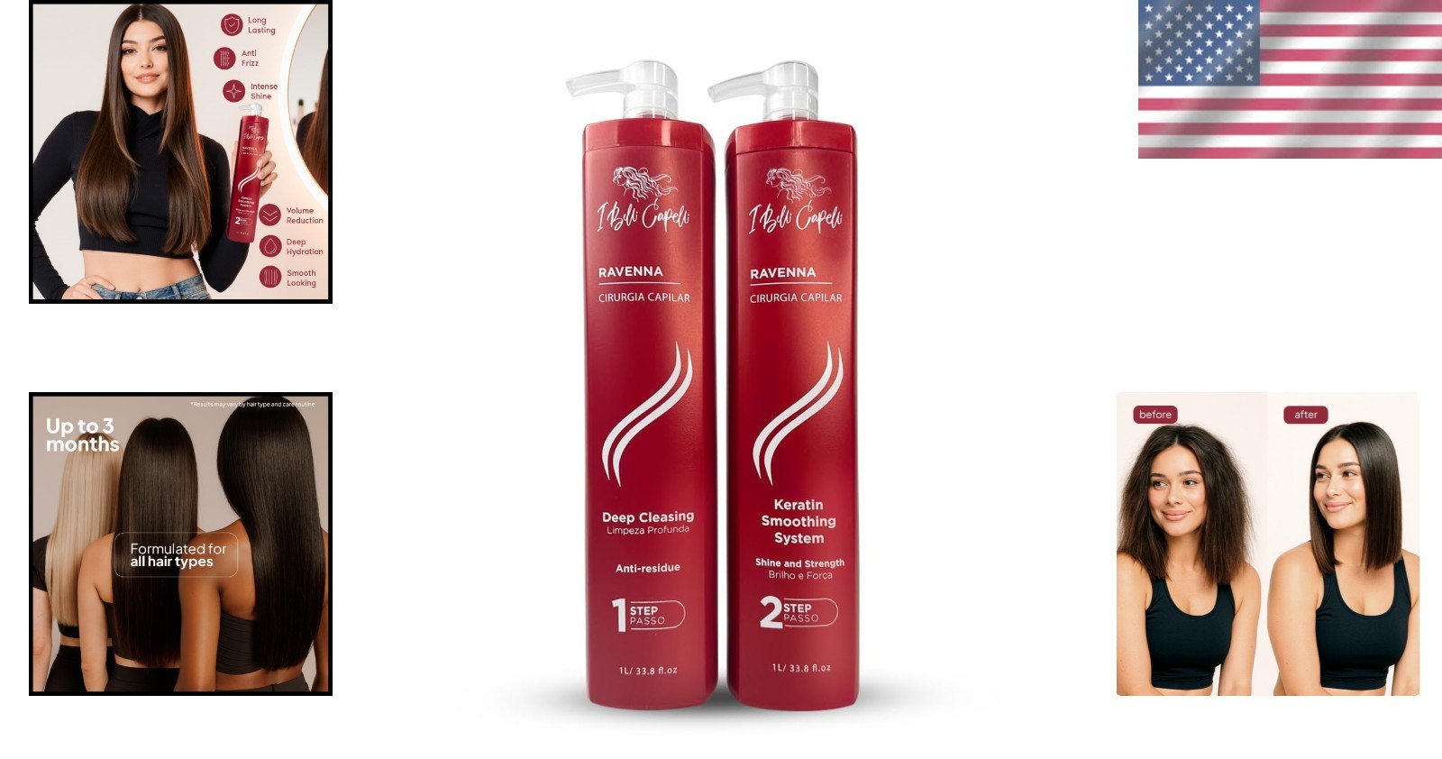 Ravenna Professional Keratin Treatment – Long-Lasting Frizz Control 2x1L