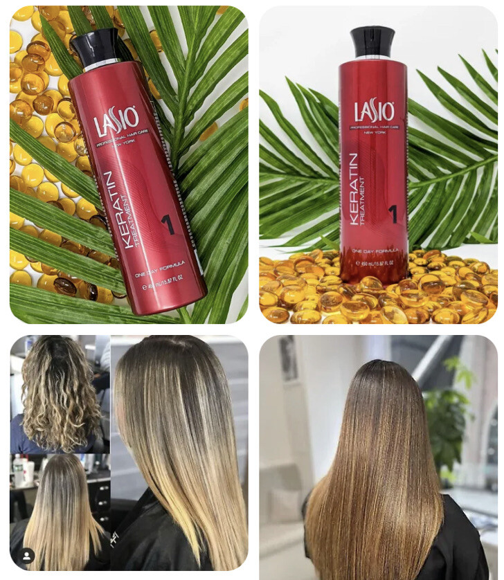 LASIO Keratin One Day Formula Hair Treatment 15.87 fl oz /450 ml AUTHENTIC FRESH