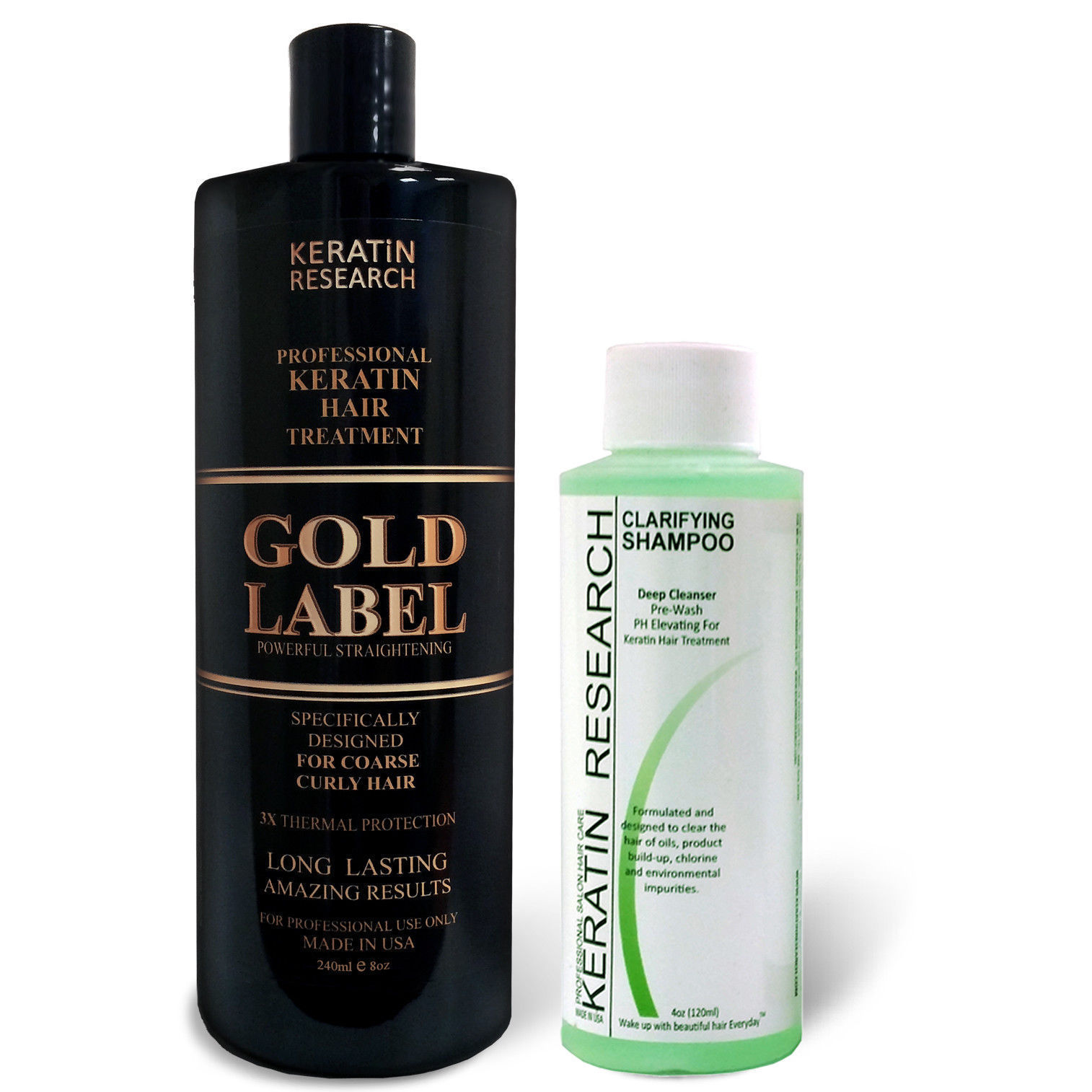 Gold Label Keratin Hair Treatment 240ml w/ Clarifying Dominican and African Hair