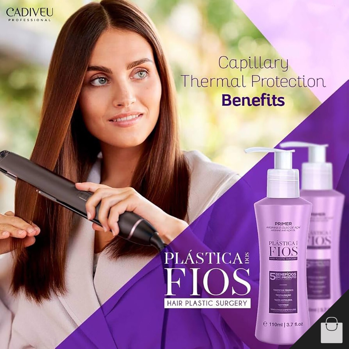 Cadiveu Plastica dos Fios Primer Leave-in Smoothing Hair Treatment 110ml 3.7oz