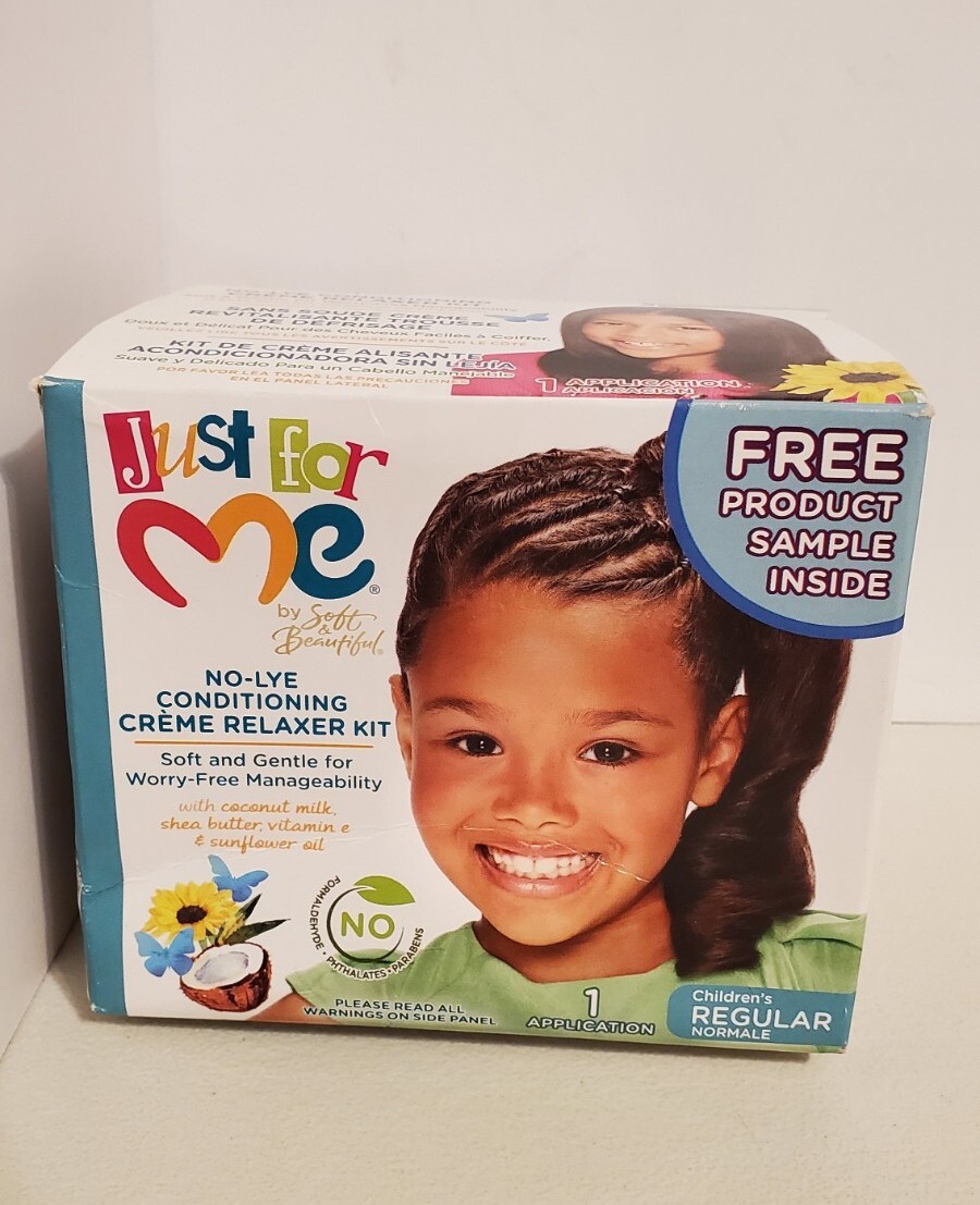 JUST FOR ME NO-LYE CONDITIONING CREME RELAXER KIT, REGULAR CHILDRENS!