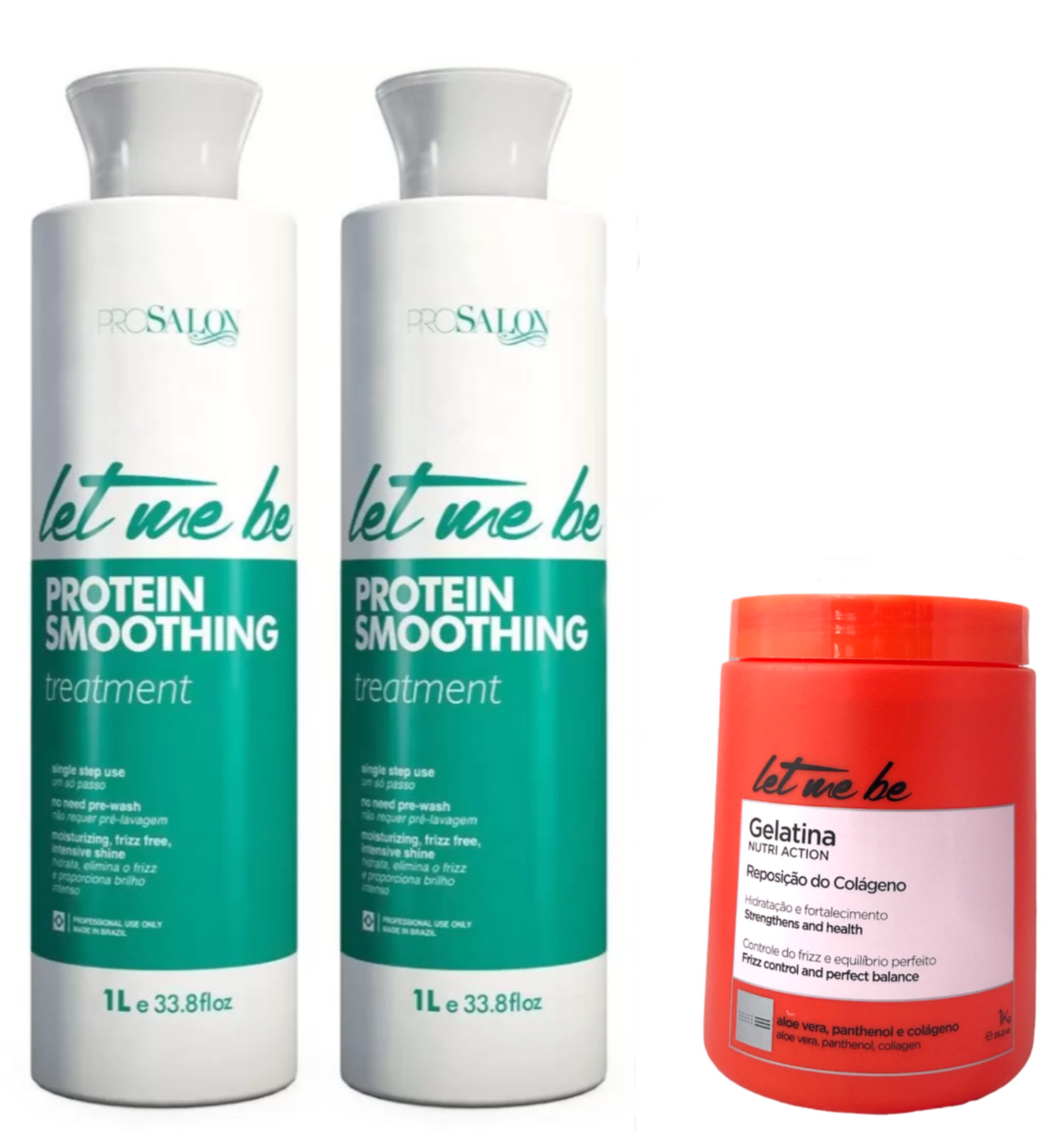 Kit 2 Brazilian Keratin Let Me Be Protein Smoothing 1L & Bio Restore Mask 1000ml