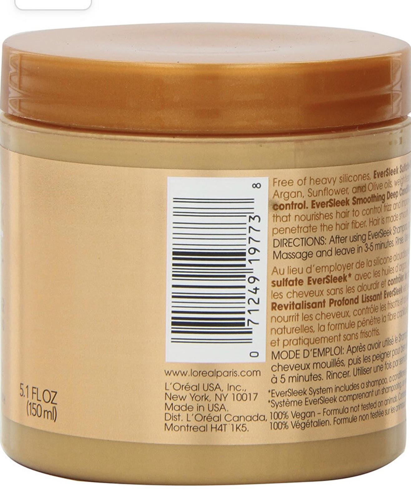 LOreal EVERSLEEK Sulfate Free Smoothing Deep Conditioner 5.1oz