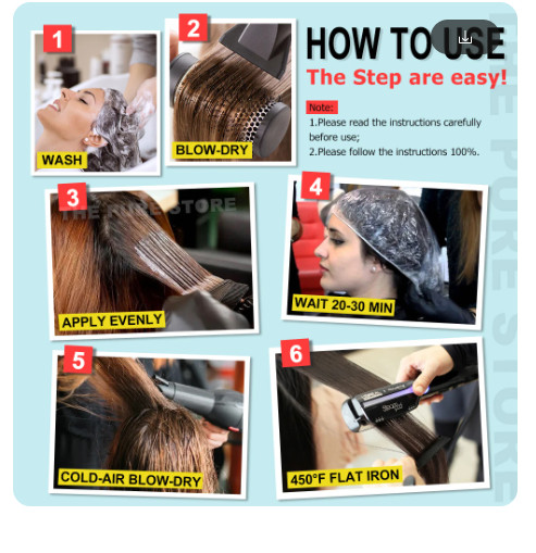 PURC 12% 1000ml Keratin Hair Straightening Smooth Treatment Curly Frizzy Hair