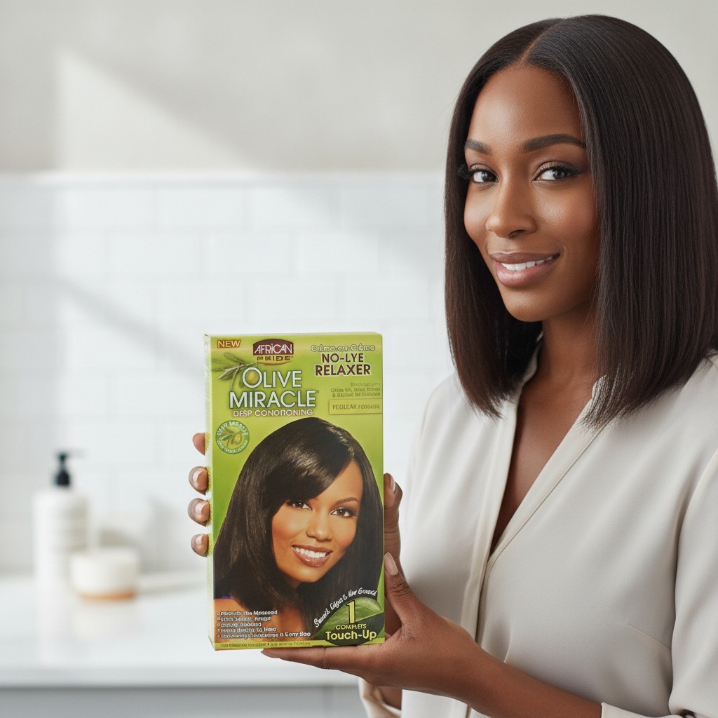 Olive Miracle Relaxer Kit – Deep Conditioning, 8 Oz, Gentle & Nourishing