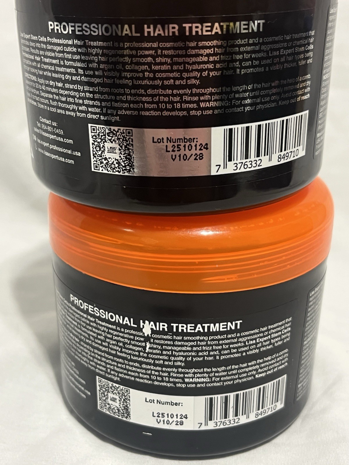 LOT OF 2 Liss Expert Stem Cells Smoothing Treatment Organic Keratin & Argan Oil