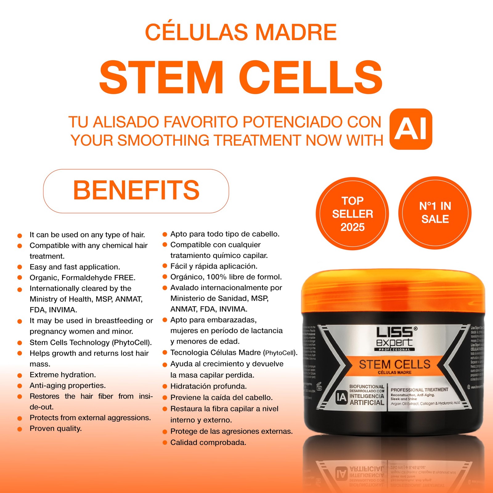 Frizz-Free Nanoplasty Treatment with Organic Keratin & Argan Oil (250 ml)
