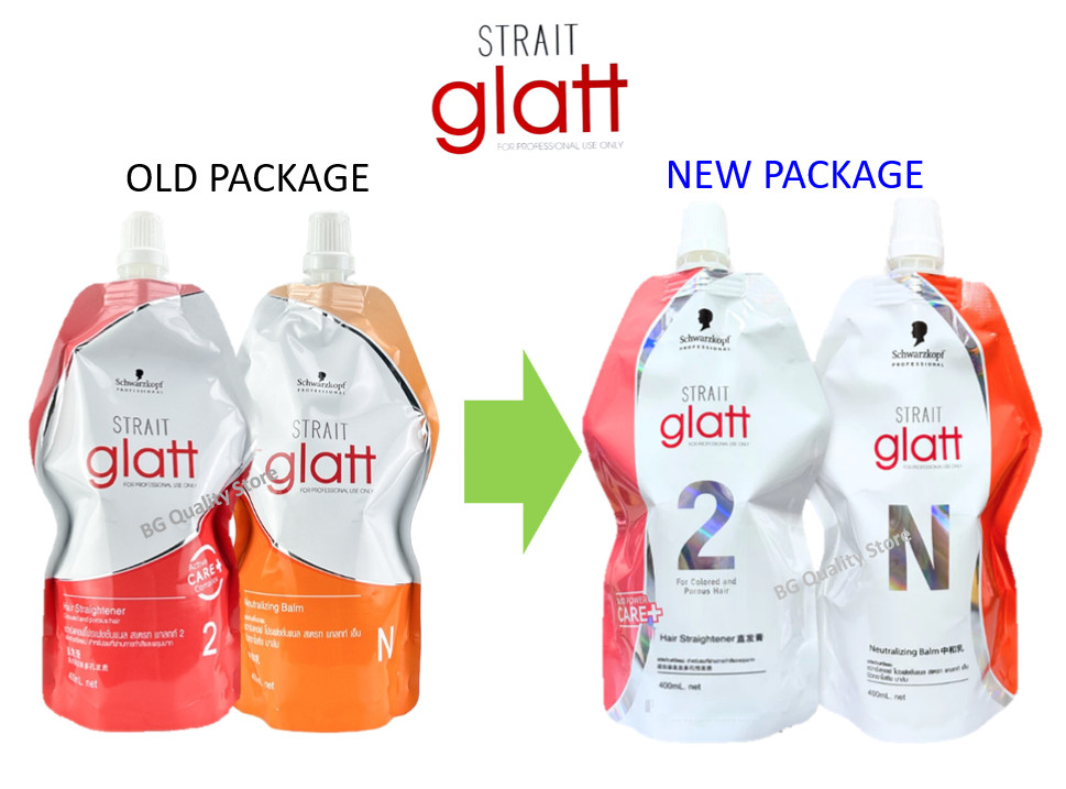 Glatt Hair Straightening Cream 400ml 2 Formula For Colored Porous Sensitize Hair
