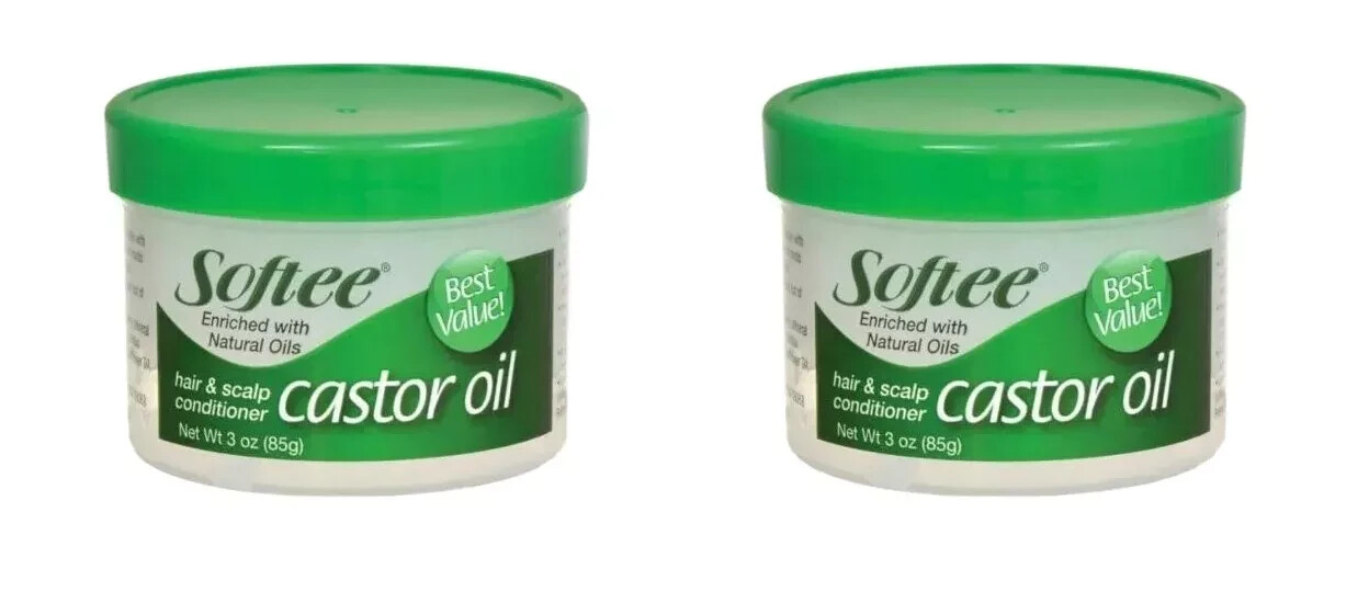 new 2 Pack Softee Castor Oil Daily Hair Dress Hair & Scalp Conditioner 3 oz