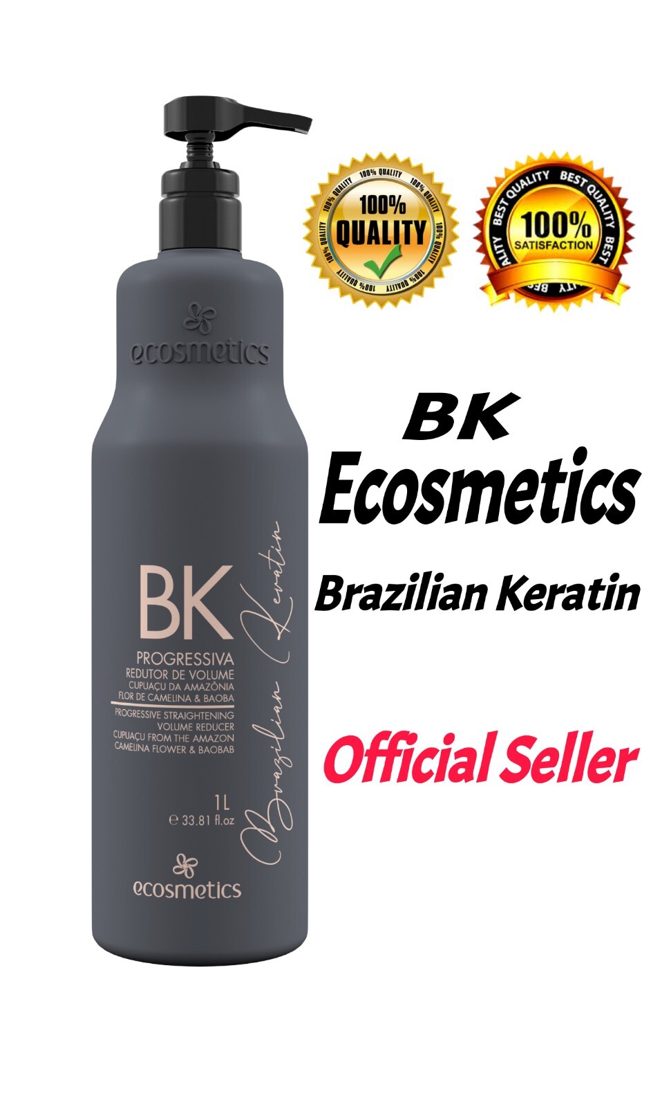 ECOSMETICS DELUXE PROGRESSIVE STRAIGHTENING BRAZILIAN KERATIN 1 LITER / 33.81 Oz