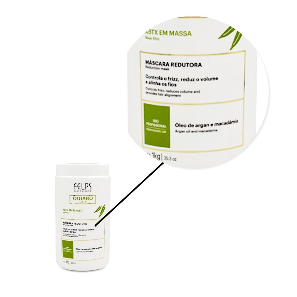 Felps Okra Xbtx Reducing Mask/Controls Frizz, Reduces Volume and Aligns Hair