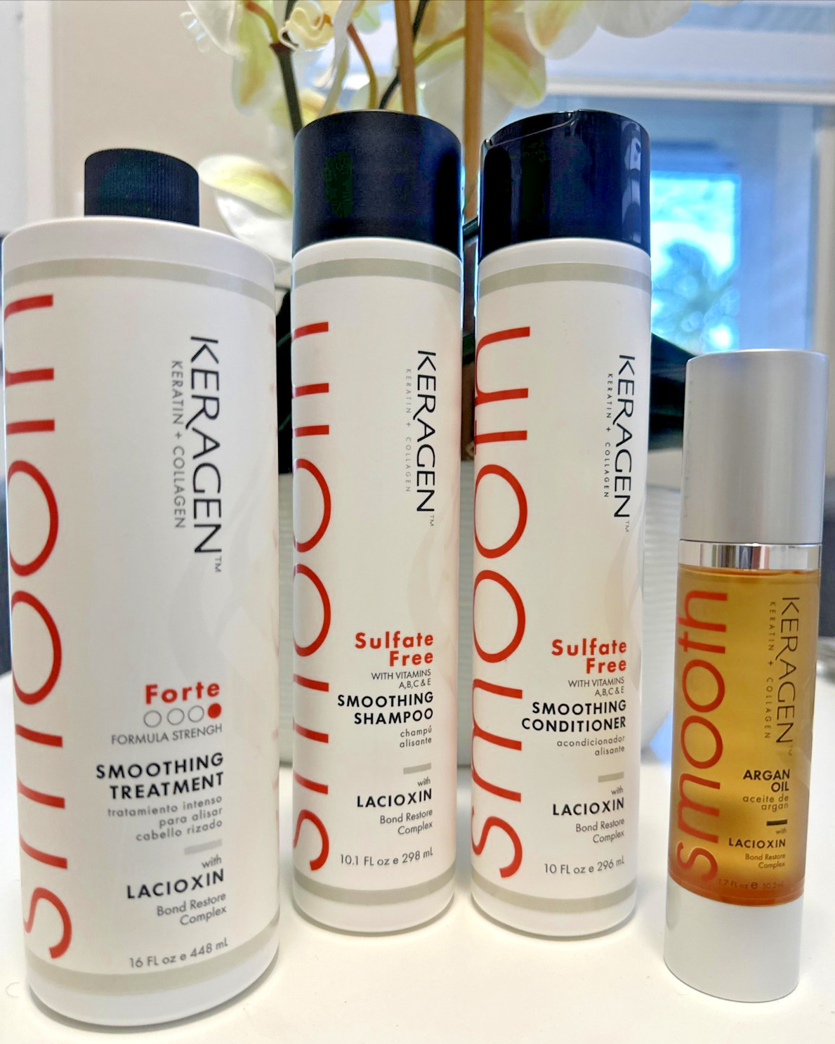Keragen Keratin Treatment Forte Keratin Treatment, salt-free shampoo . oil