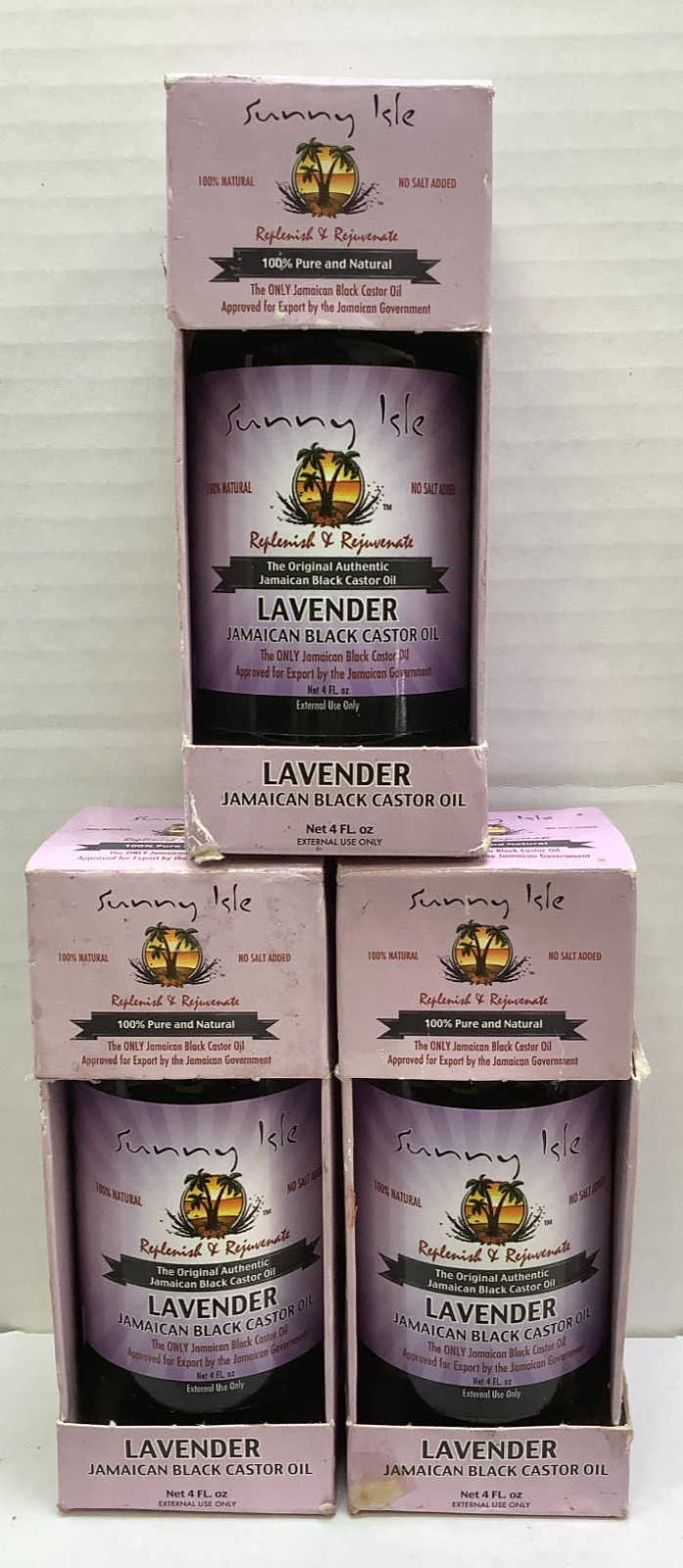 Sunny Isle Lavender Jamaican Black Castor Oil, 4oz, Pack of 3