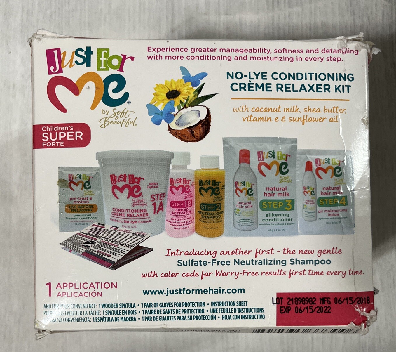 Just For Me No-Lye Conditioning Creme Relaxer Kit, Children’s Super, Exp 06/22