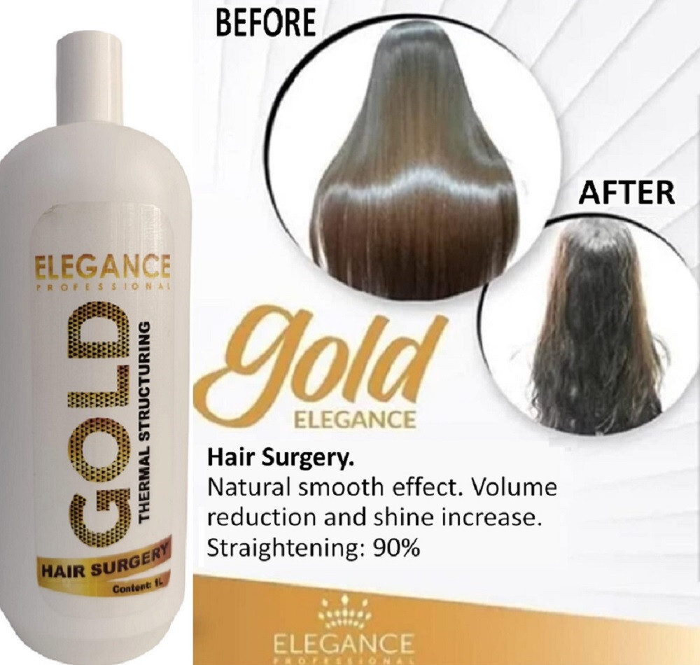 Elegance Gold Hair Surgery 1L Keratin Smoothing Treatment Anti Frizz Straighten