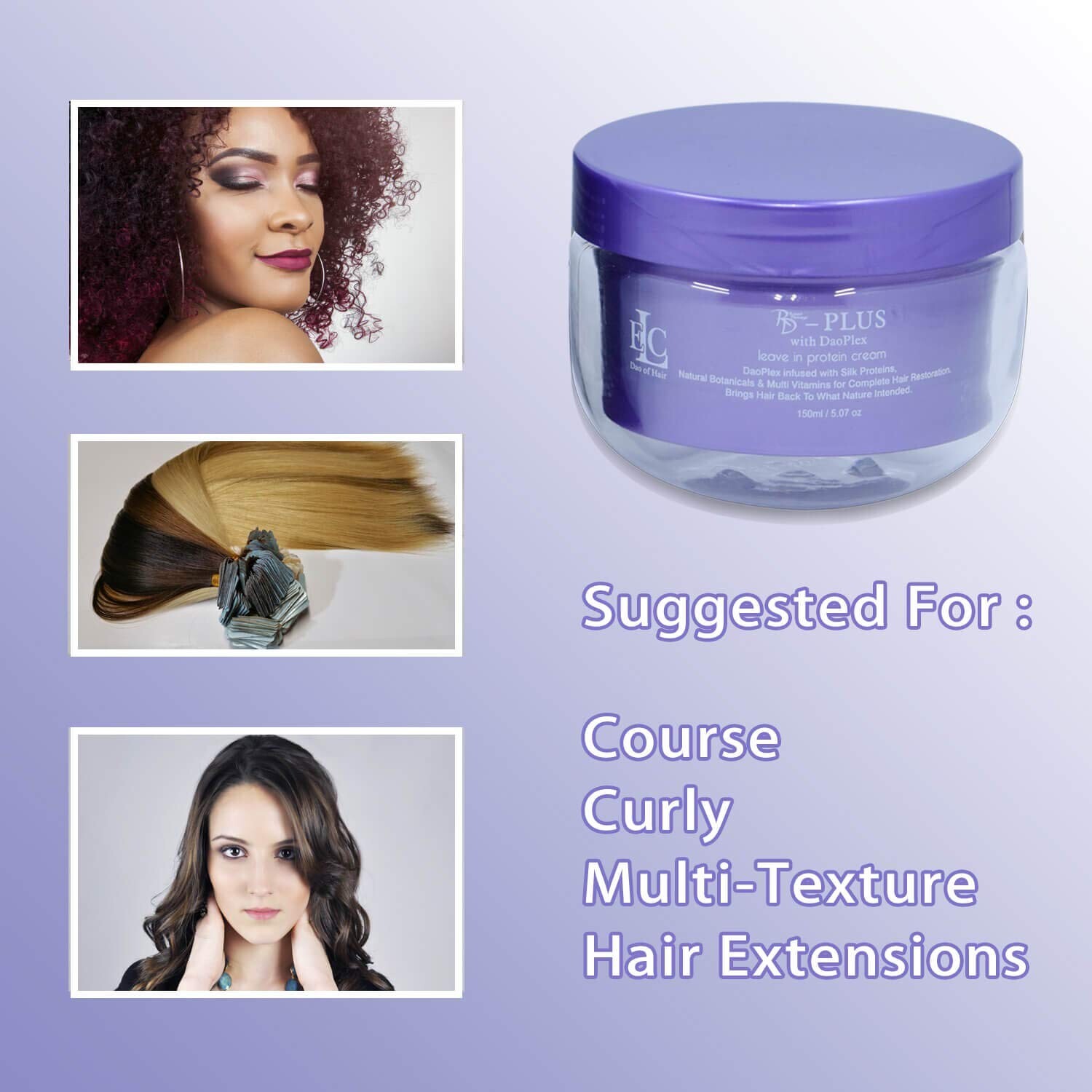 ELC Dao of Hair Leave in Protein Cream, Leave-in Conditioner, Repair Damaged,…